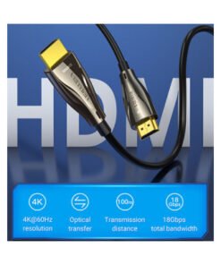 Vention ALABX 4K/60Hz Fiber Optic HDMI Cable 50METER Black