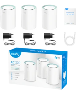 Cudy M1300 AC1200 Dual Band Whole Home Wi-Fi Mesh Gigabit Router - 3-Pack
