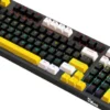PC POWER K98 Gaming RGB Mechanical Keyboard (Keycap Black & White + Yellow)