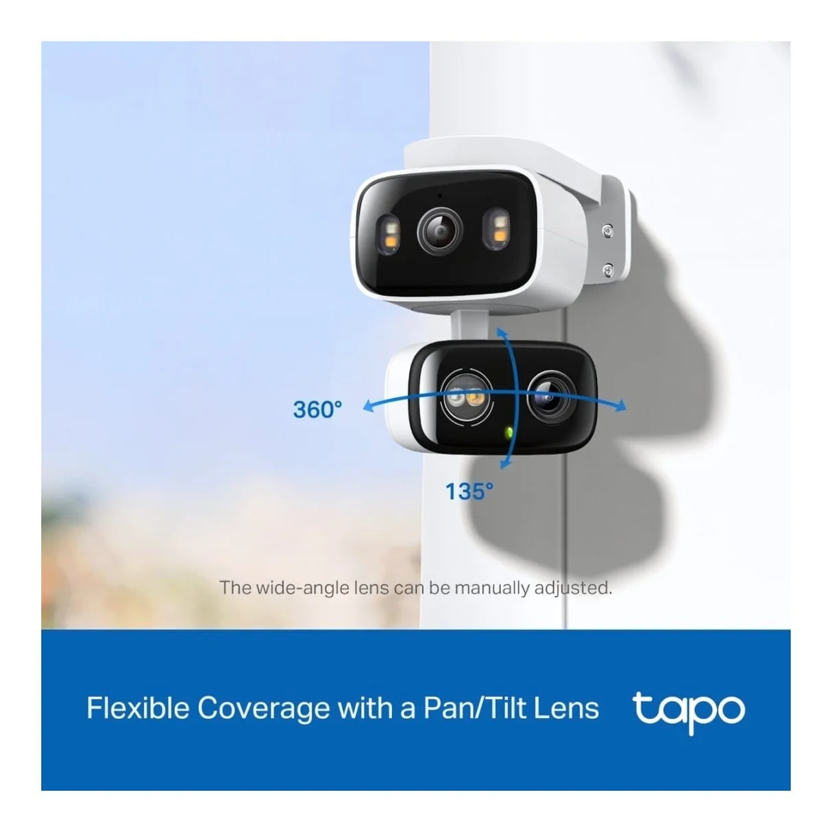TP-Link Tapo C246D Indoor/Outdoor Dual Lens Pan/Tilt Home Security Wi-Fi Bullet IP Camera