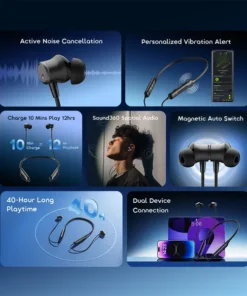 Alternative view of Oraimo Necklace 5 30dB Noise Cancellation & Call Vibration Earphone